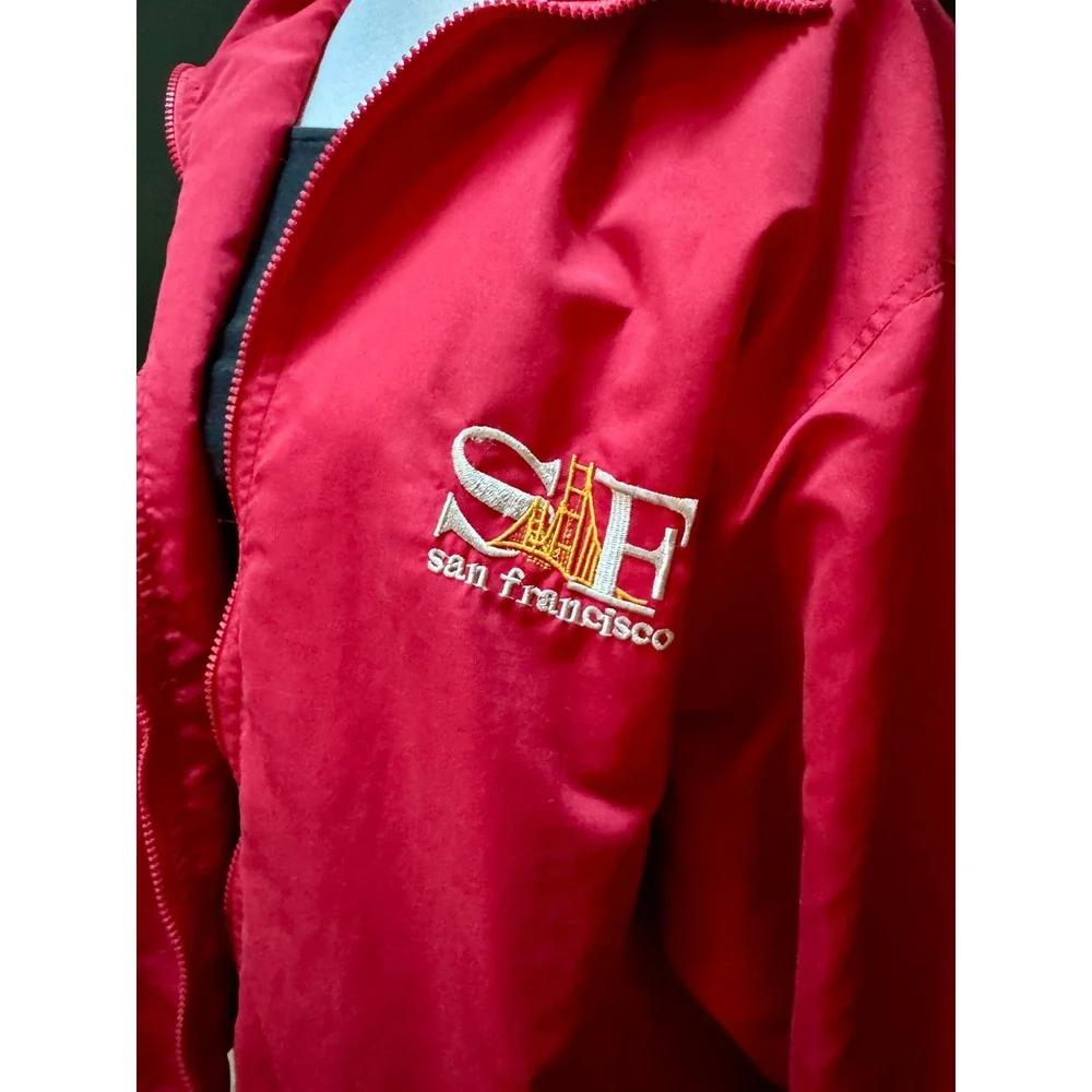 Vintage San Francisco Embroidered Red Windbreaker Men's L